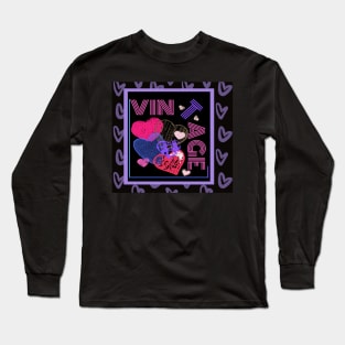 Vintage Valentine Hearts Apathecary by Rachael K Long Sleeve T-Shirt